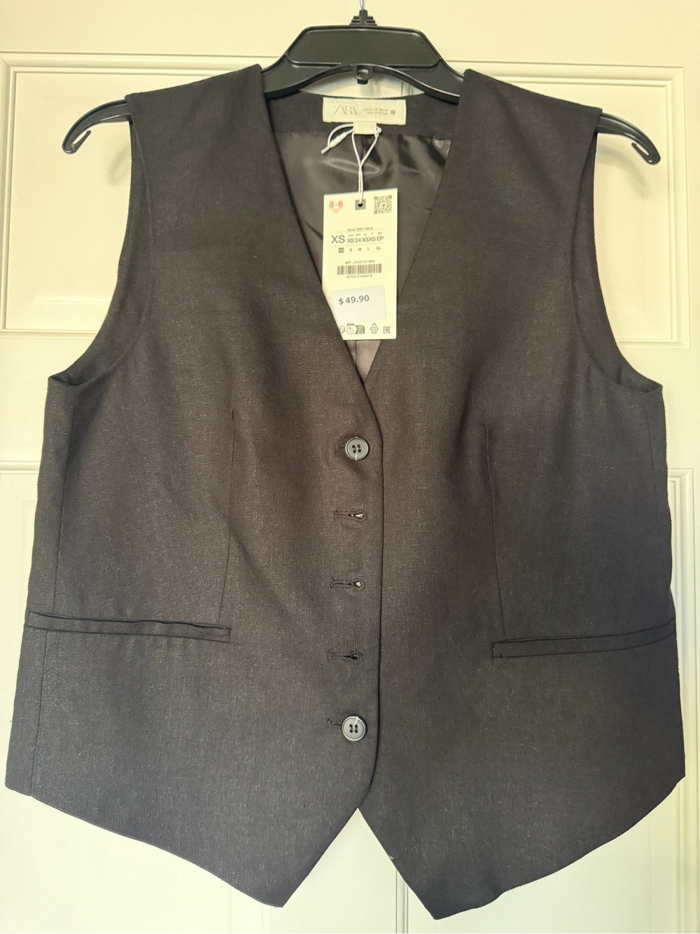 Zara Black Tailored Women's Vest